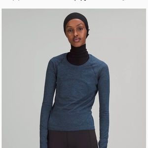 Swiftly tech LS size 2 relaxed fit, navy gray-blue. Like-new